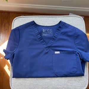 Figs Catarina Scrub Top Navy Blue